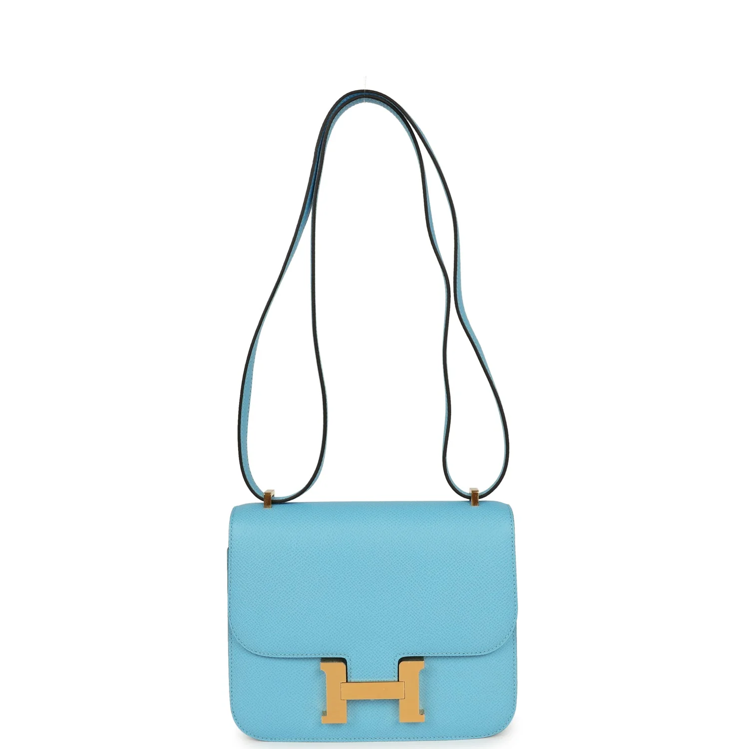 Hermes Constance 1-18 Celeste Epsom Gold Hardware
