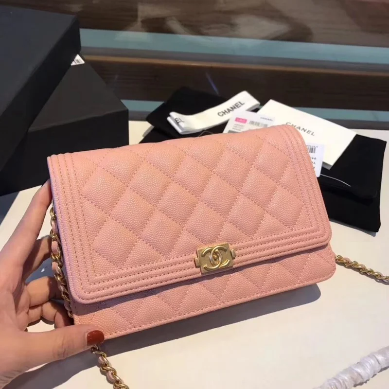 Chanel Quilted Caviar Leboy W-Chain Bag 80287