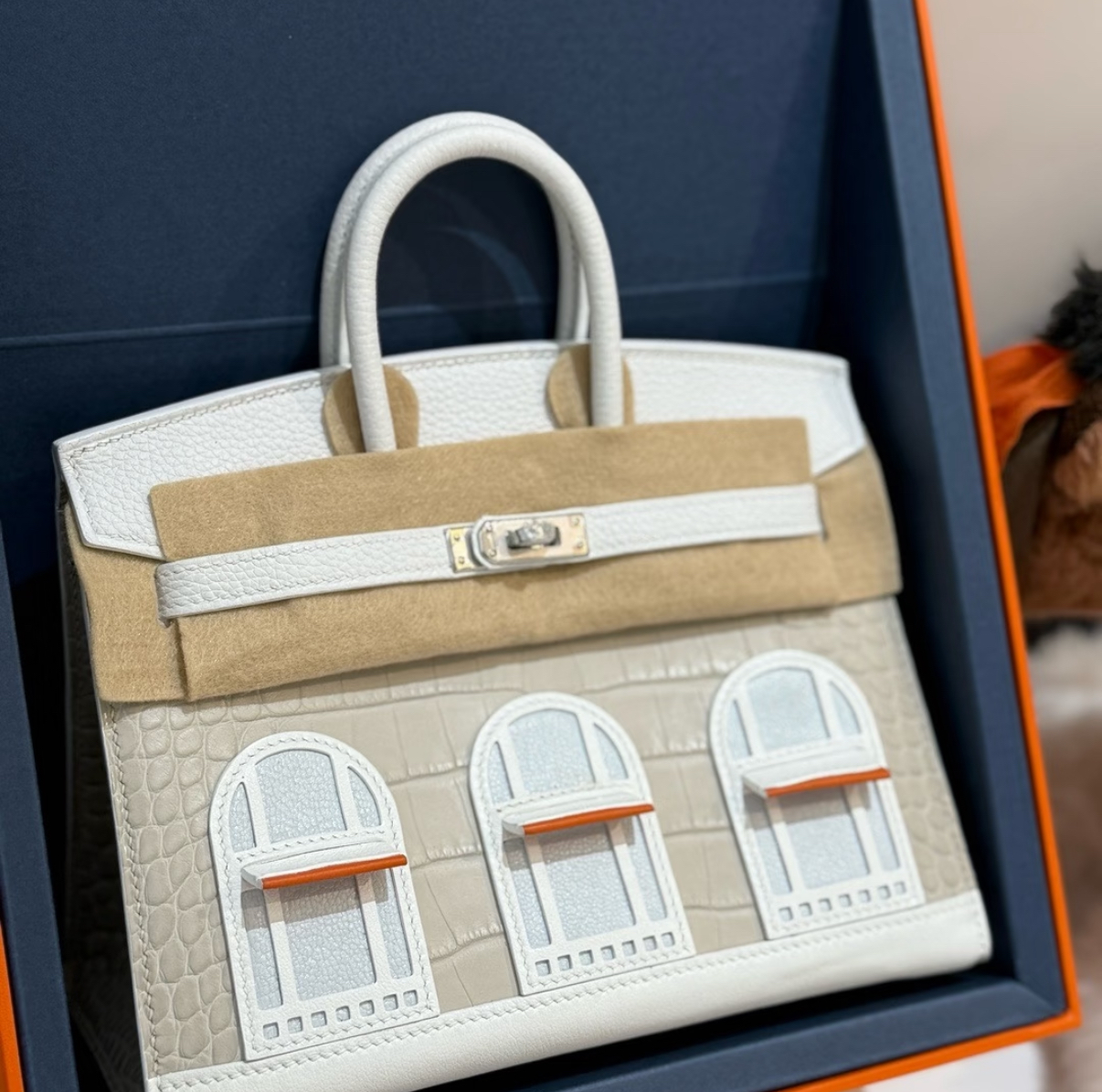 Hermès Birkin 20 Silver Buckle Platinum Bag customization