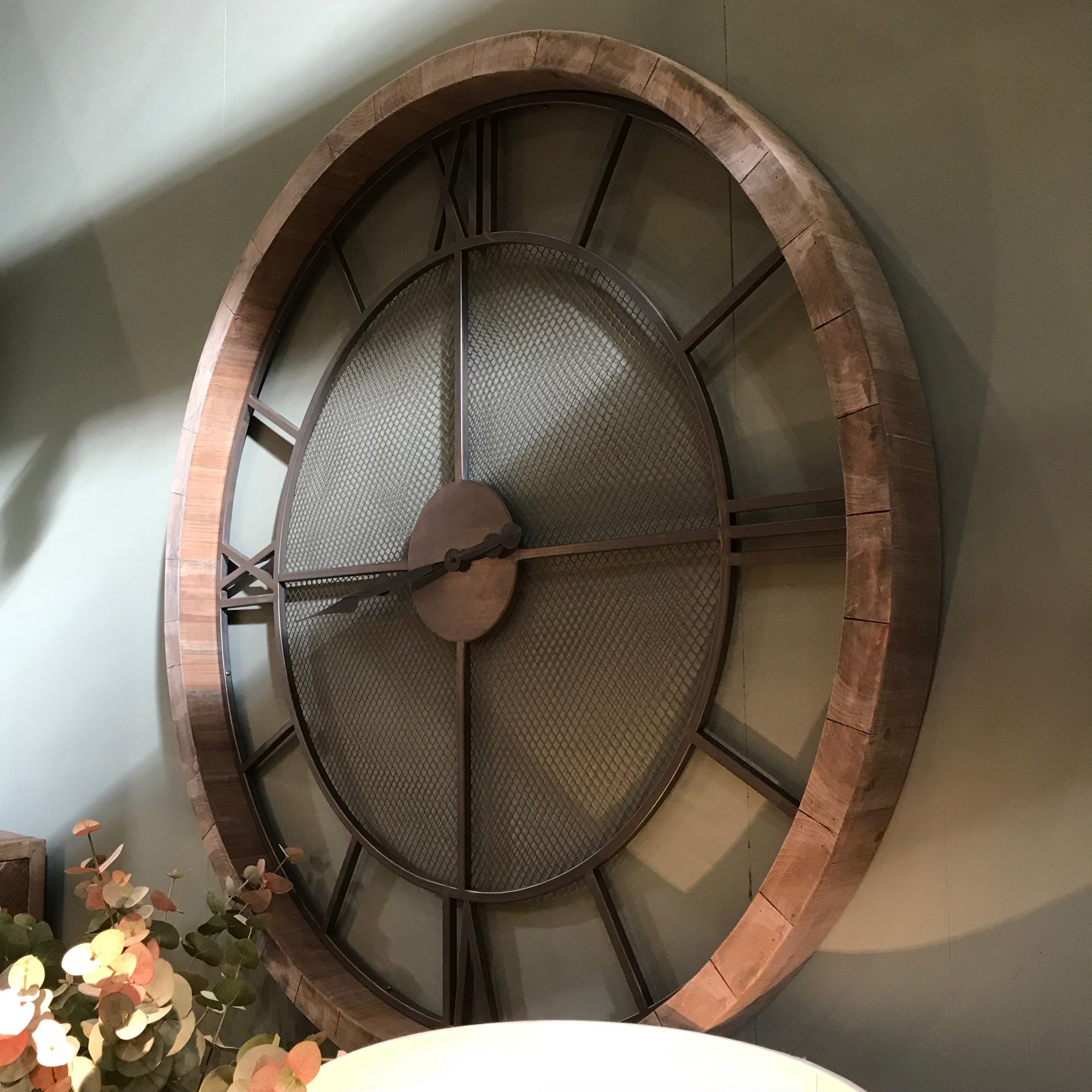 Wooden Frame Wall Clock 121cm