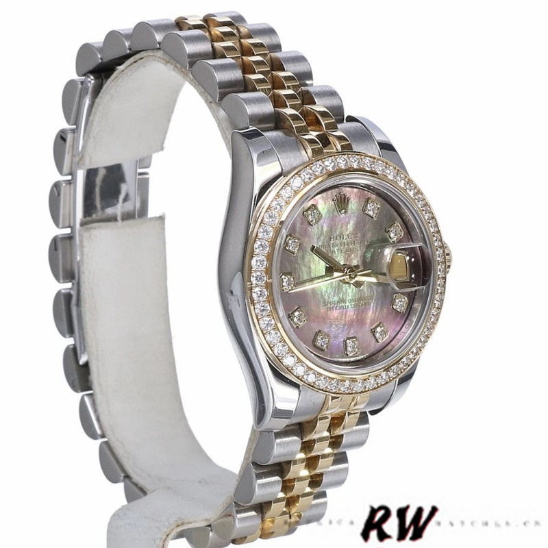 Rolex Datejust 179383 Black Mother Of Pearl Dial 26MM Lady Replica Watch
