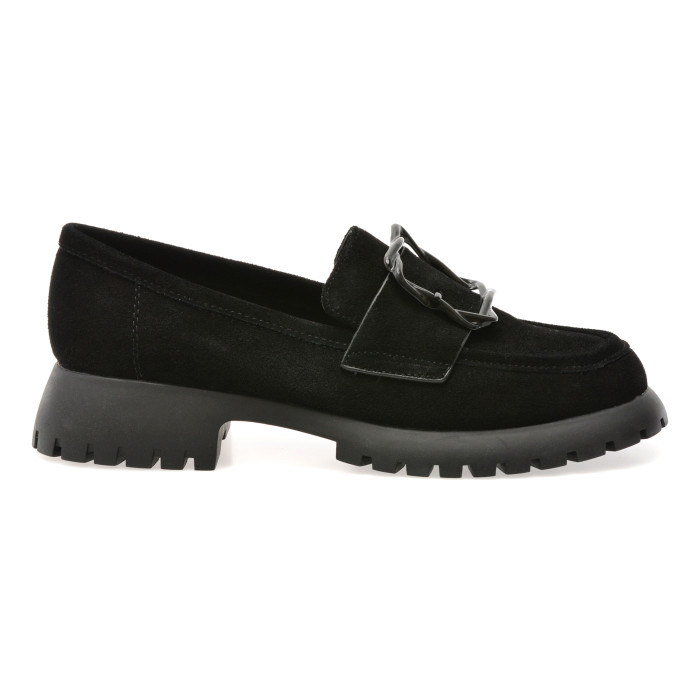 Mocasini EPICA negri, V856, din piele intoarsa