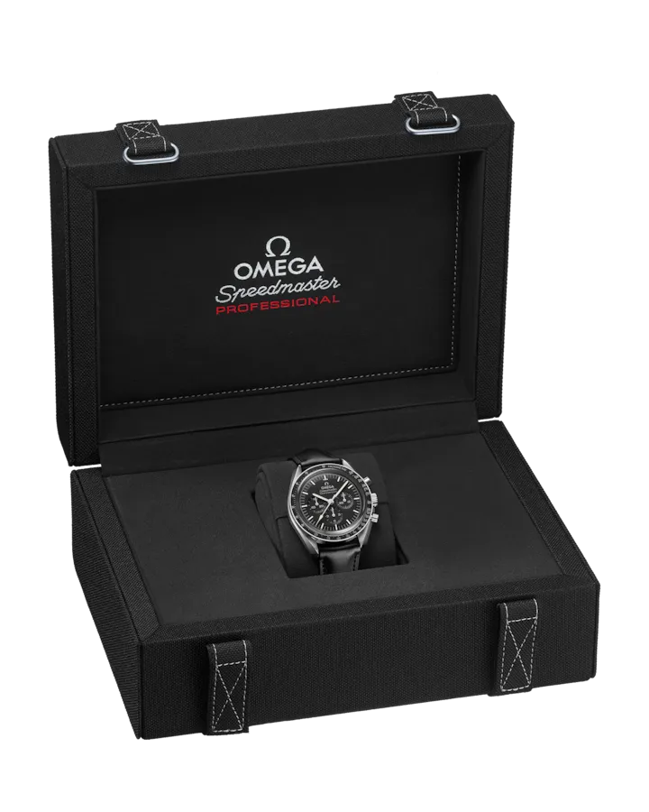 OMEGA SPEEDMASTER MOONWATCH PROFESSIONAL 42 MM, STEEL ON LEATHER STRAP