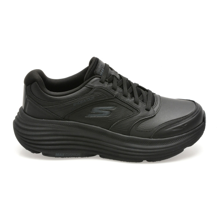 Pantofi sport SKECHERS negri, MAX CUSHIONING ENDEAVOUR, din piele naturala