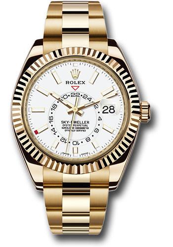 Rolex,Sky-Dweller Yellow Gold Sky-Dweller Watch - White Index Dial - Oyster Bracelet - 326938 w