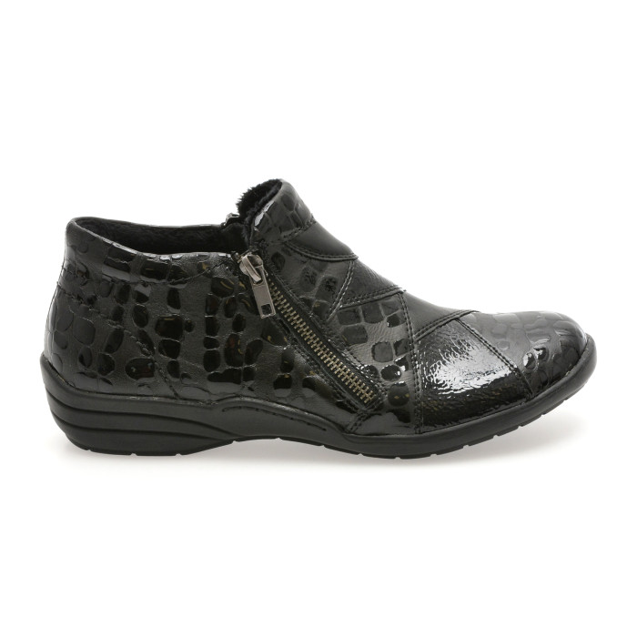 Ghete REMONTE negre, R7674, din piele naturala