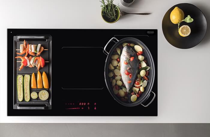 DE LONGHI - Piano cottura induzione SLI 754 75 cm-Nero
