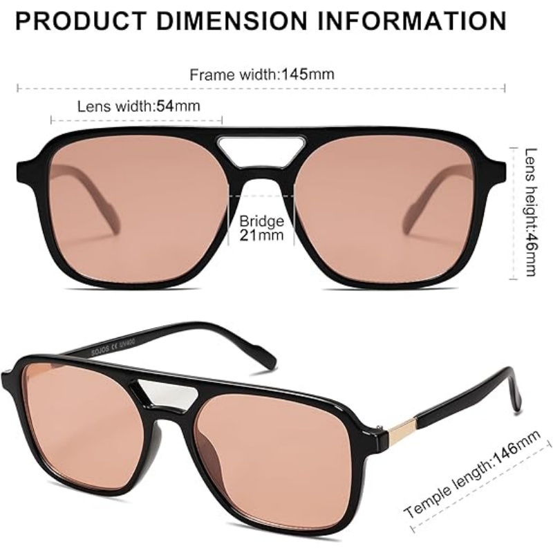 Retro Aviator Sunglasses for Women Men