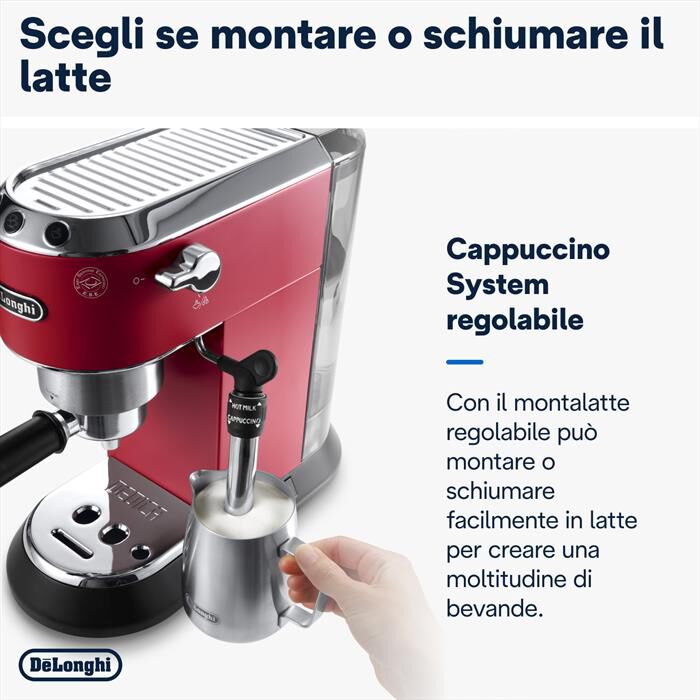 DE LONGHI - DEDICA EC685.R MACCHINA DA CAFFÈ MANUALE-Rosso