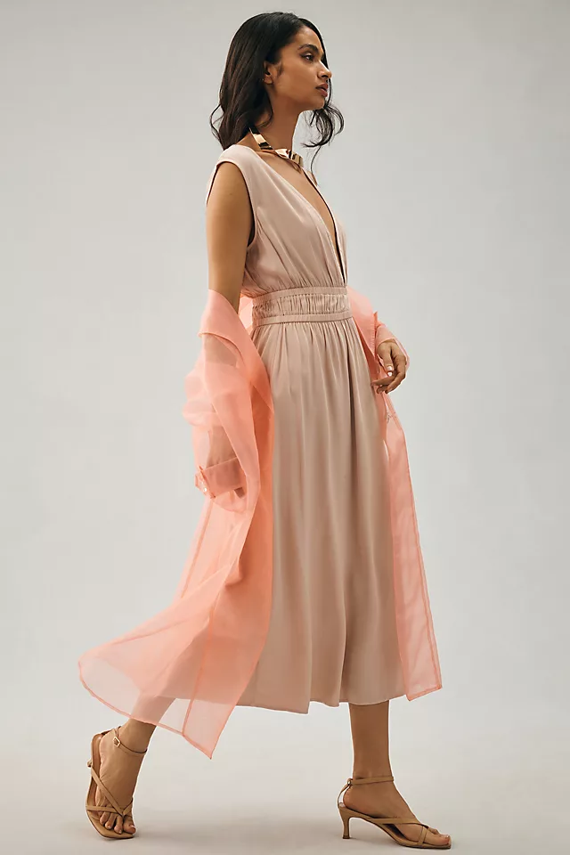 Cloth & Stone Sleeveless Deep-V Dress LOTUS FLOWER