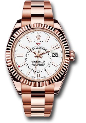 Rolex,Sky-Dweller Everose Gold Sky-Dweller Watch - White Index Dial - Oyster Bracelet - 326935 w