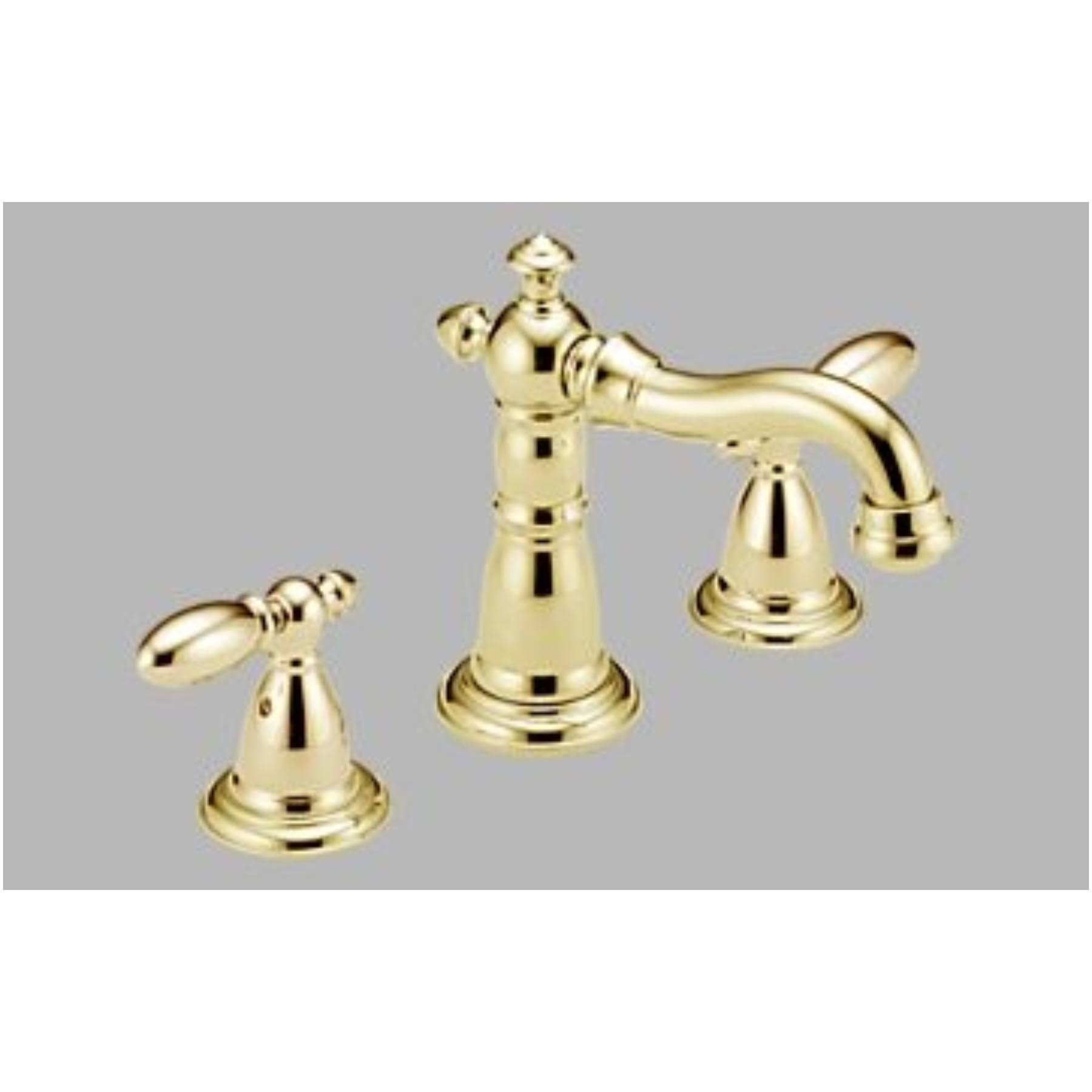Delta Victorian 3555-PBMPU-DST Two Handle Widespread Bathroom Faucet Polished Brass