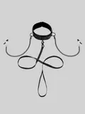 Bondage Boutique Black Rose Collar with Nipple Clamps