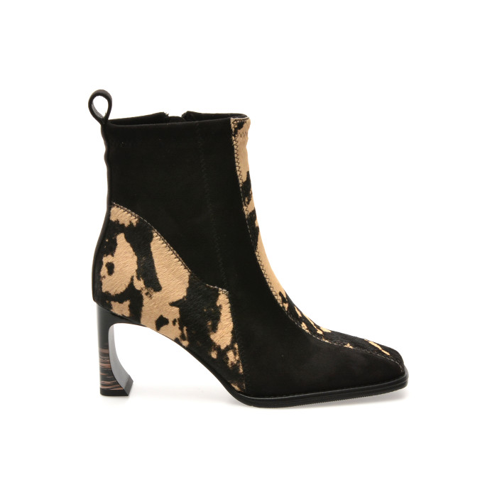 Botine elegante EPICA negre, GL549, din material textil