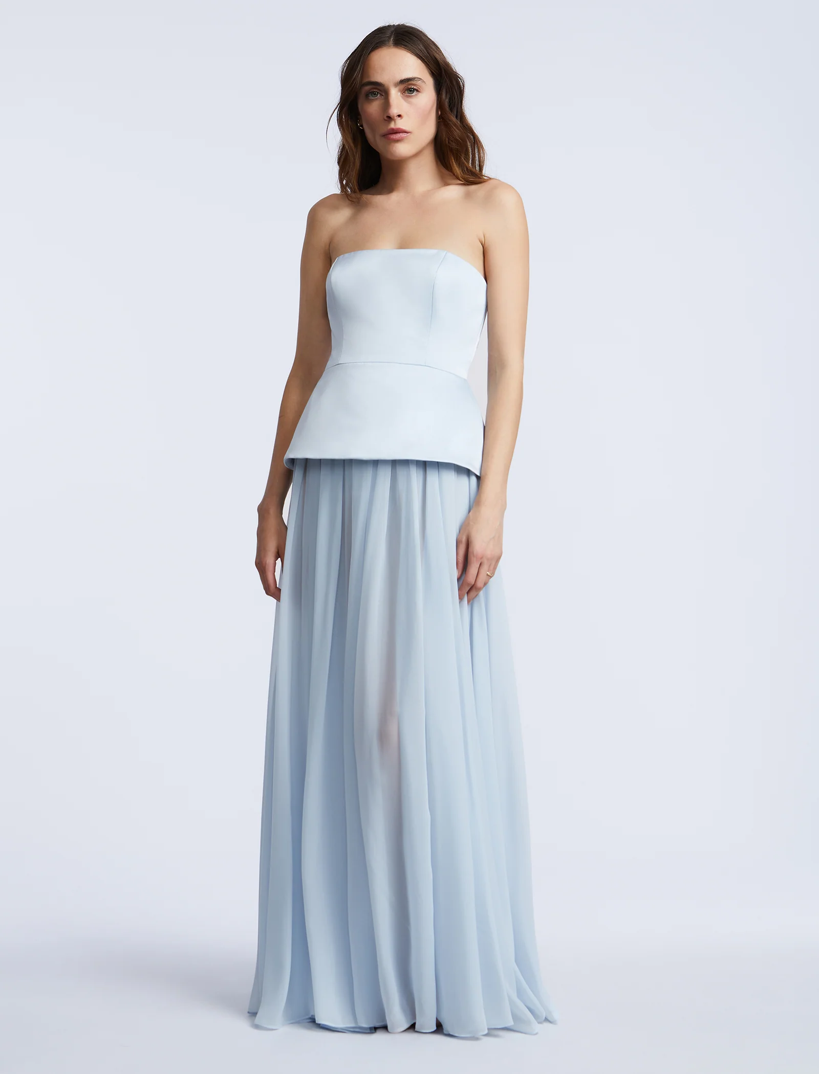 Strapless Peplum Gown