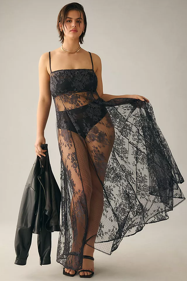 Mesh Maxi Dress CARBON