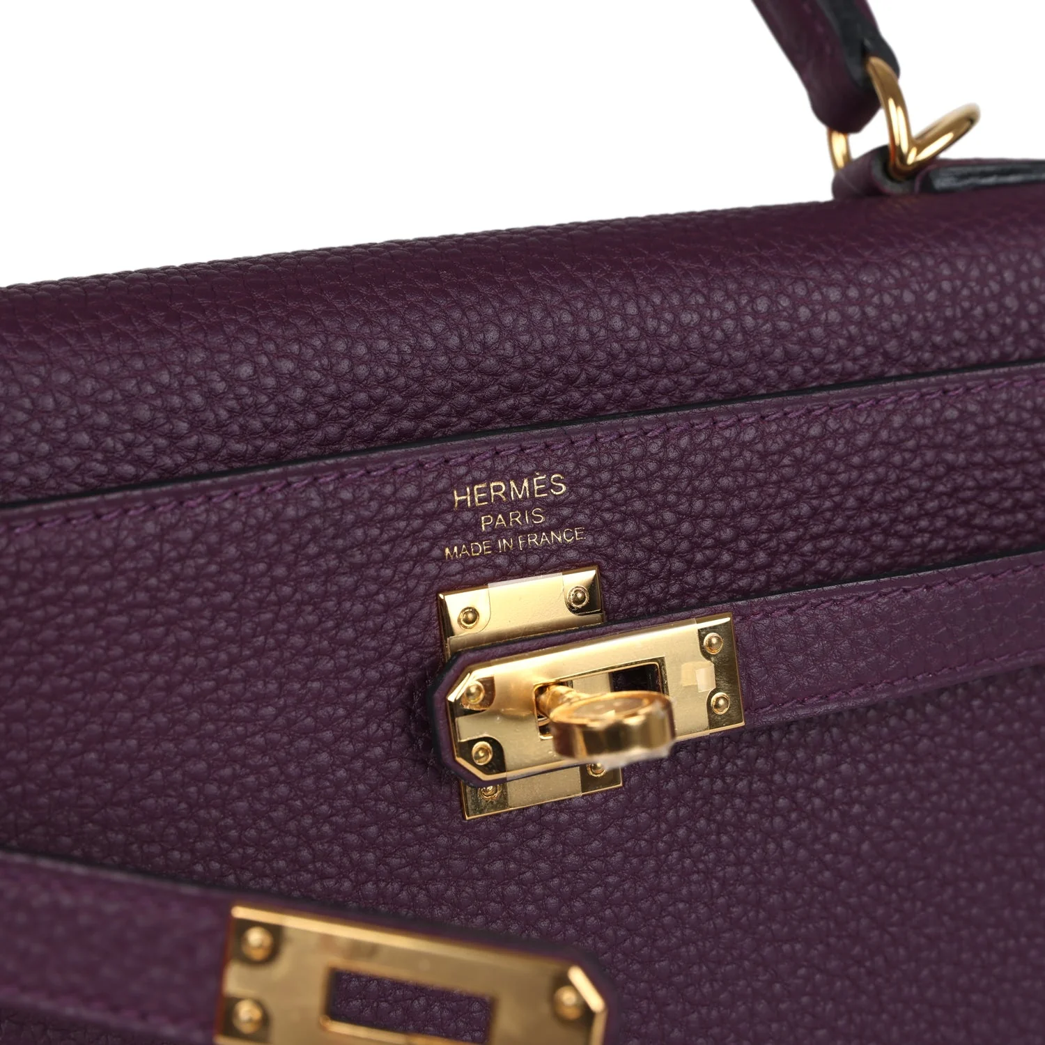 Hermes Kelly Retourne 25 Cassis Togo Gold Hardware