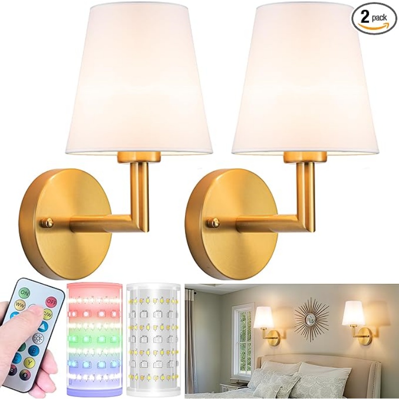 WALLARTISAN Battery Operated Wall Sconces Set of 2