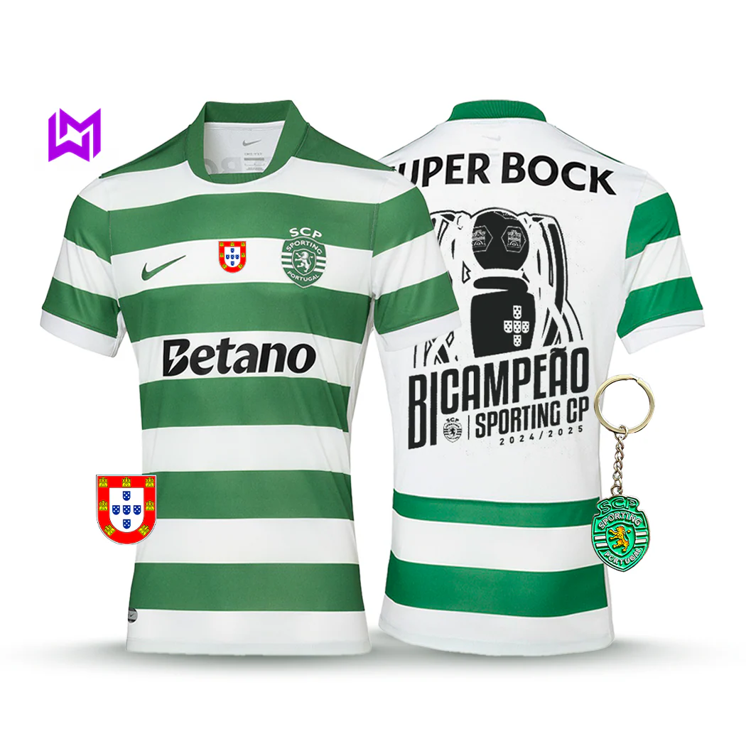 Camisola Sporting Principal BICAMPE?O 2025/26 - LAN?AMENTO! ????