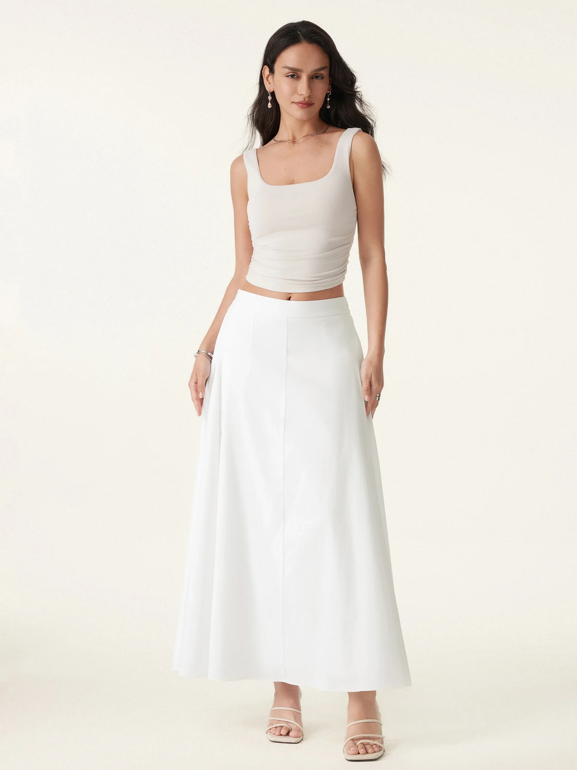 Pull-on Midi Skirt with Pockets