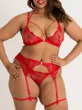 Lovehoney Plus Size Midnight Dream Red Bra Set