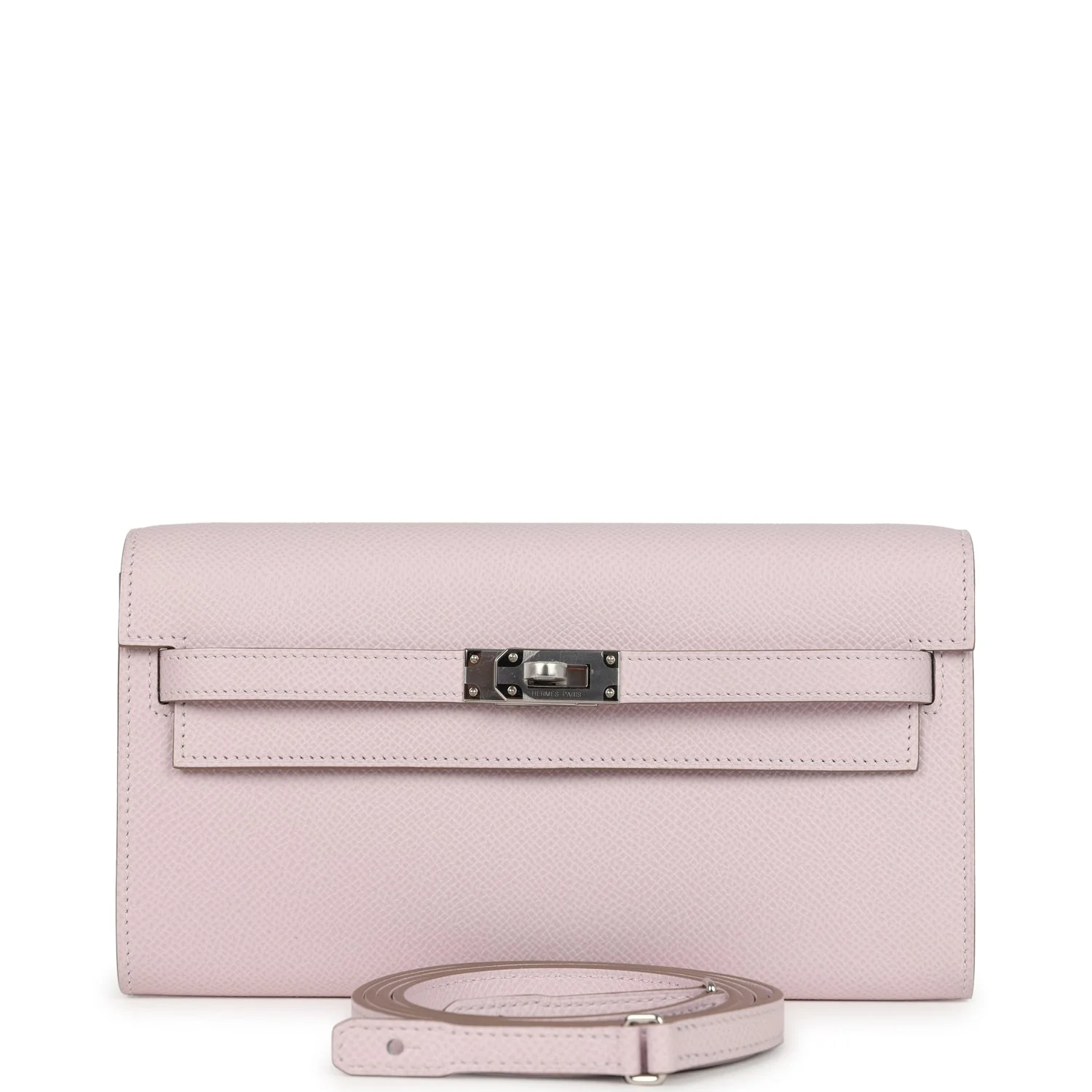 Hermes Kelly Wallet To Go Mauve Pale Epsom Palladium Hardware