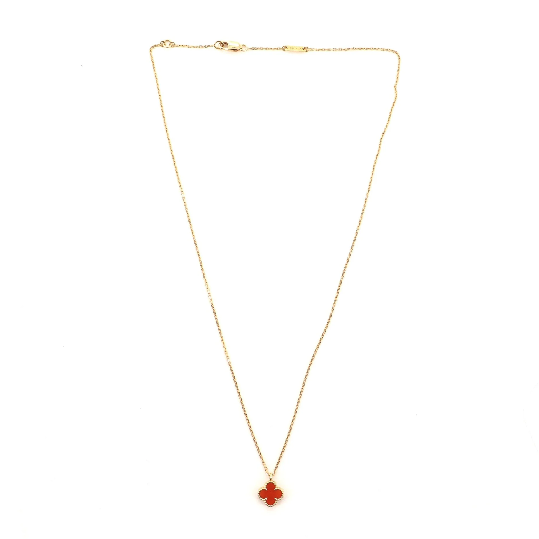 Sweet Alhambra Carnelian Necklace 18K Rose Gold