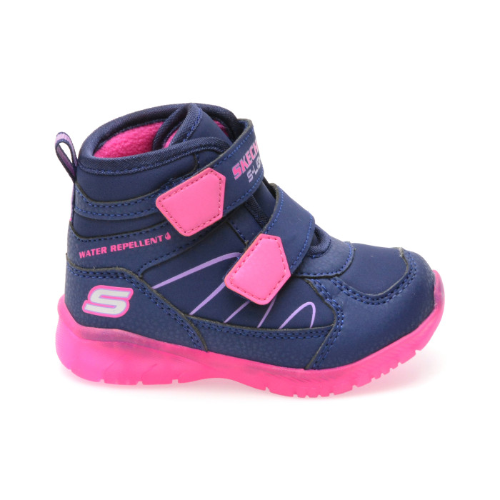 Ghete SKECHERS bleumarin, ILLUMI-BRIGHTS, din piele ecologica