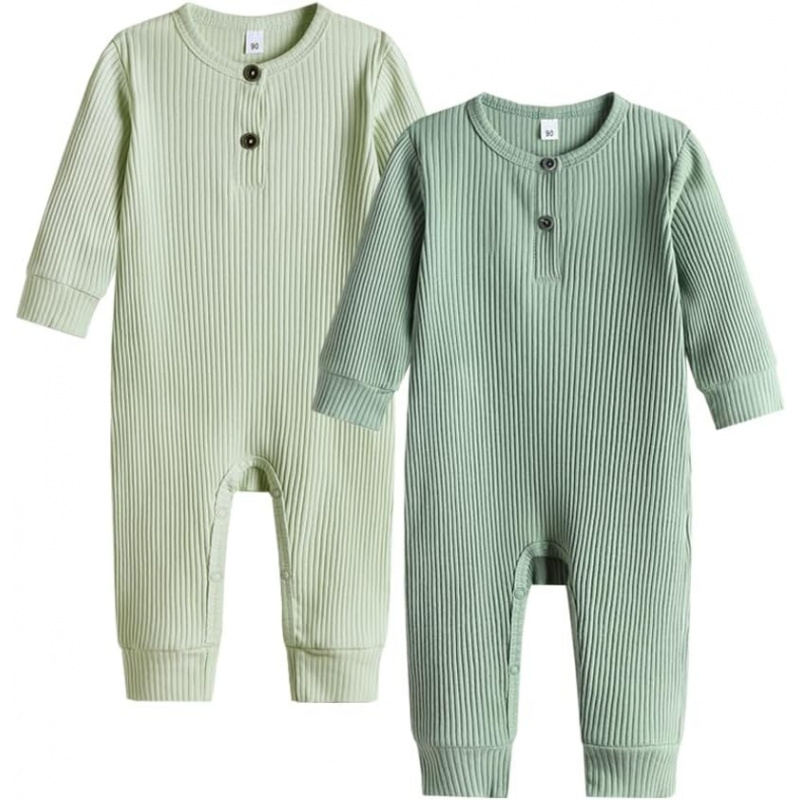 VAELIRAEL Baby Boy Girl 2/3 Pack Solid Romper