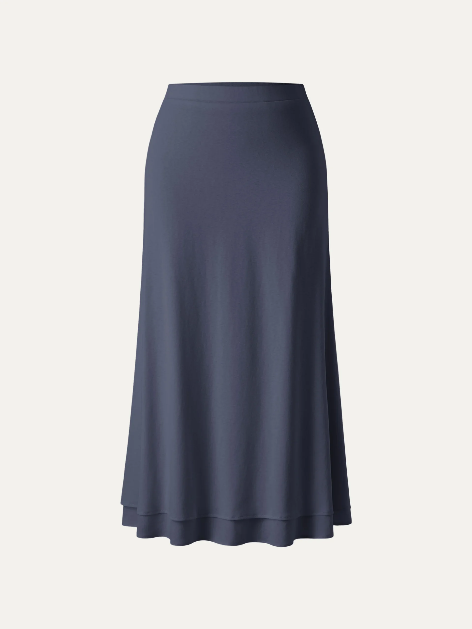 Flowy Cotton-linen Midi Flared Skirt
