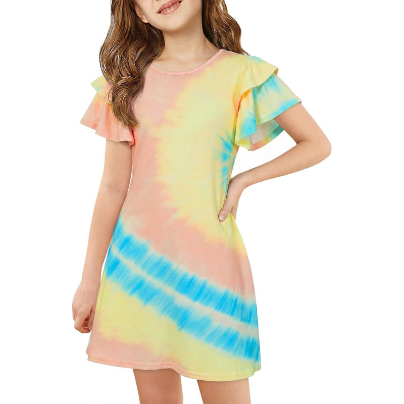 Girls Ruffle Sleeve Dresses
