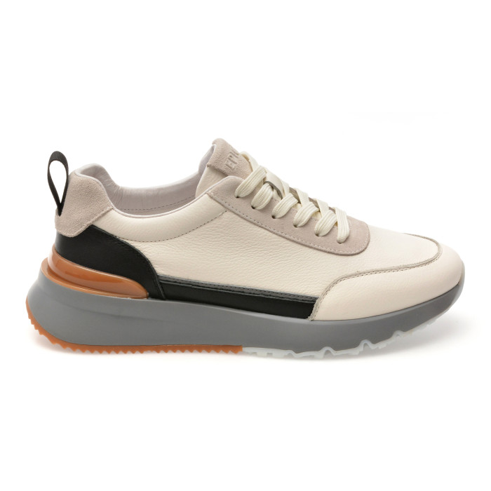 Pantofi sport EPICA albi, LN14, din piele naturala