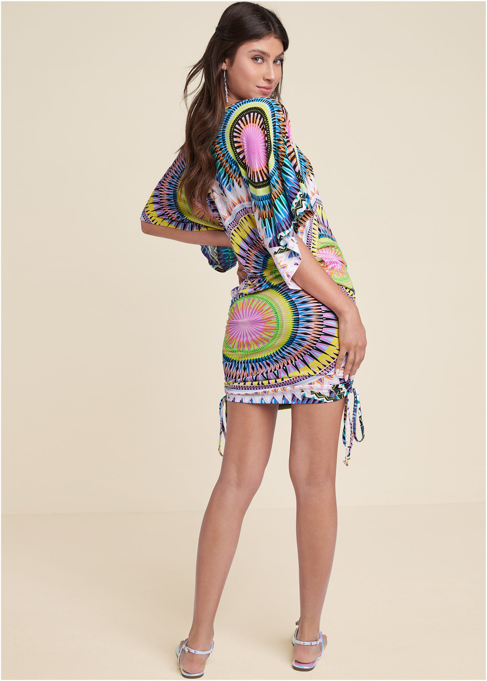 Banded Convertible Dress – White Multi