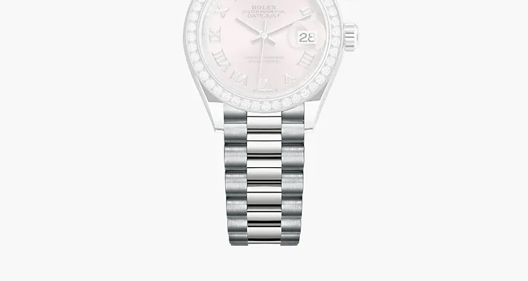 Classic watches LADY-DATEJUST Oyster, 28 mm, white gold and diamonds