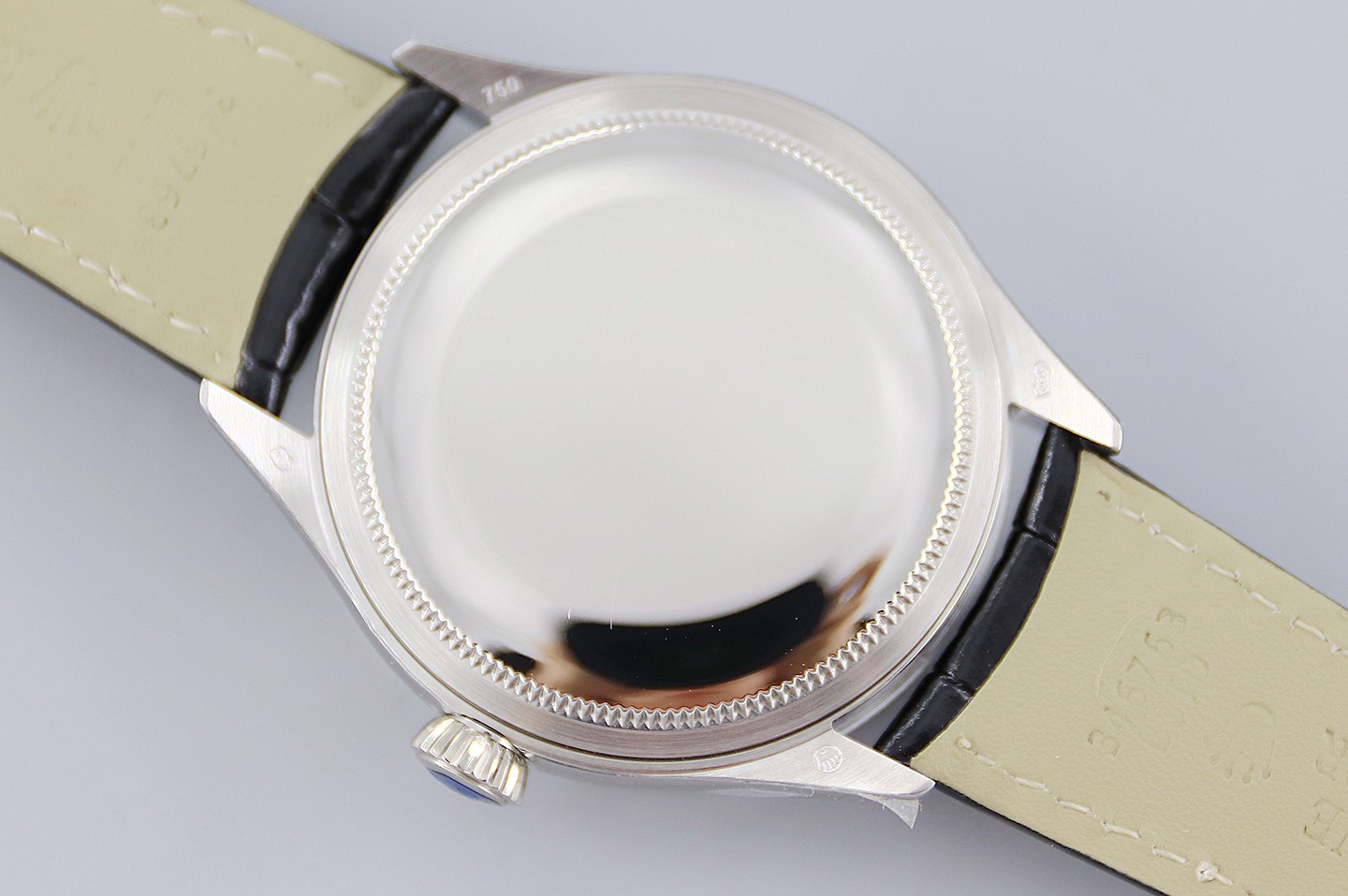 Rolex Cellini Date 50519 Black Leather Silver Dial 39mm Mens Replica Watch