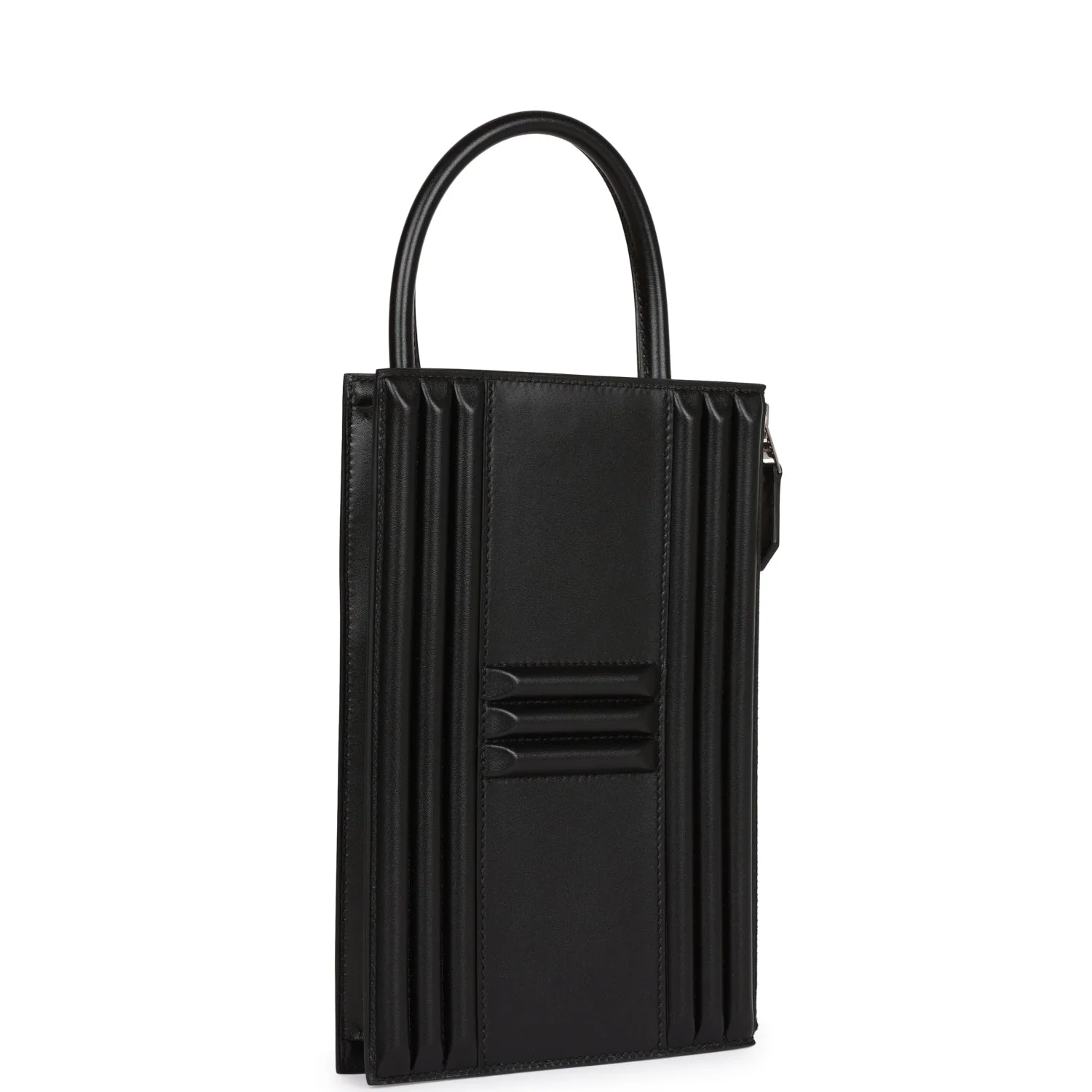 Hermes Cadena Lock Bag Black Tadelakt Palladium Hardware