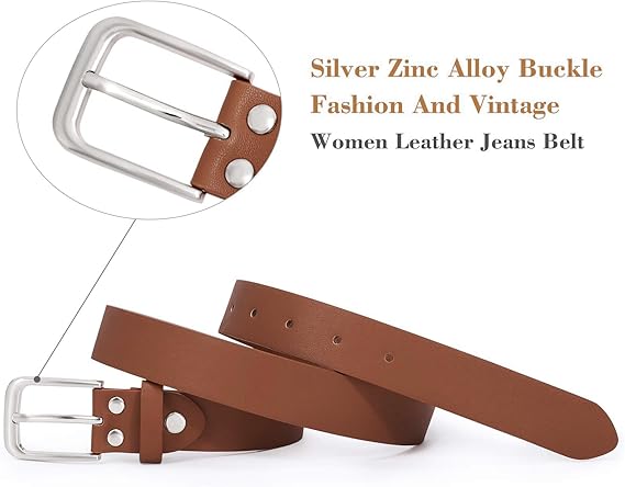 BELTIQUE Women Casual Leather Belt for Jeans Pants