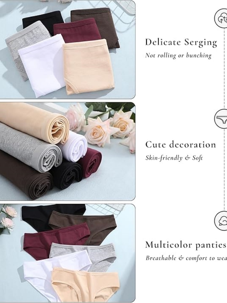 VALENTINIANA Womens Underwear Cotton Hipster Panties