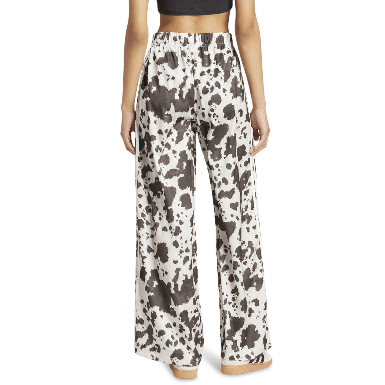adidas Cow Print Wide Leg Satin Pants