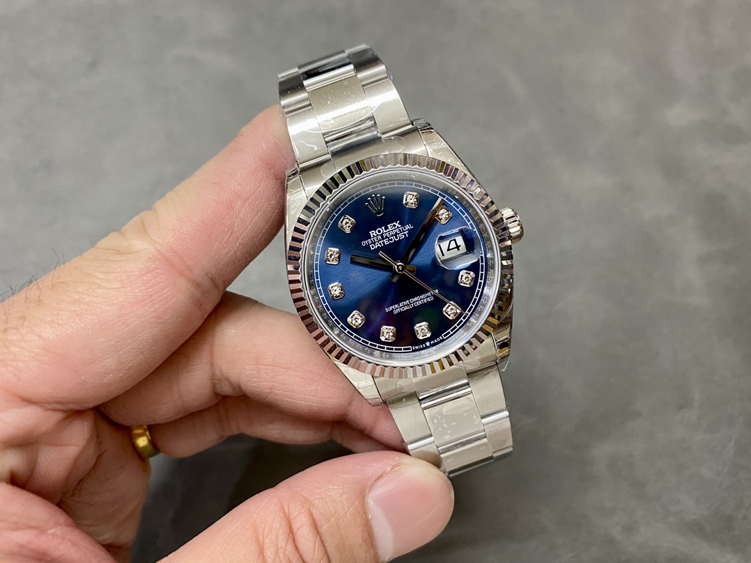Rolex Datejust 126234 Blue Index Dial Stainless Steel 36MM Unisex Replica Watch