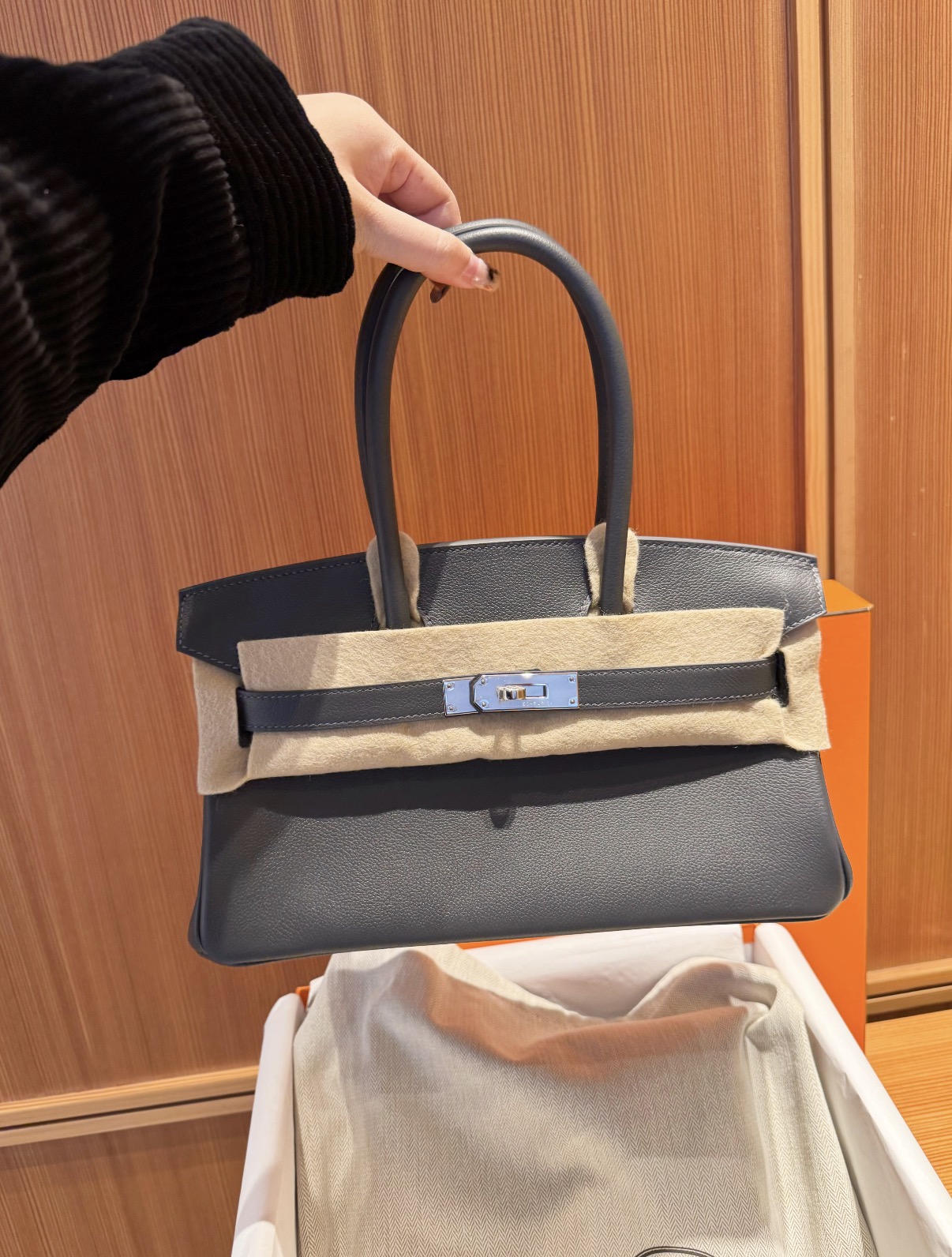 Shoulder Birkin 29 Etain custom - Artisantouchss