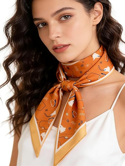 ELOWYNNE Satin Neck Scarf for Women