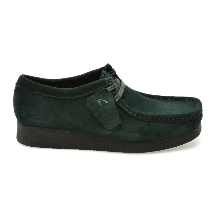 Mocasini CLARKS verzi, WALLABEE EVO SH, din piele intoarsa