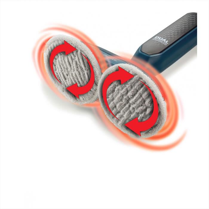 ARIETE - Scopa a vapore con panni 4178 DUAL STEAM SCRUB-Blu
