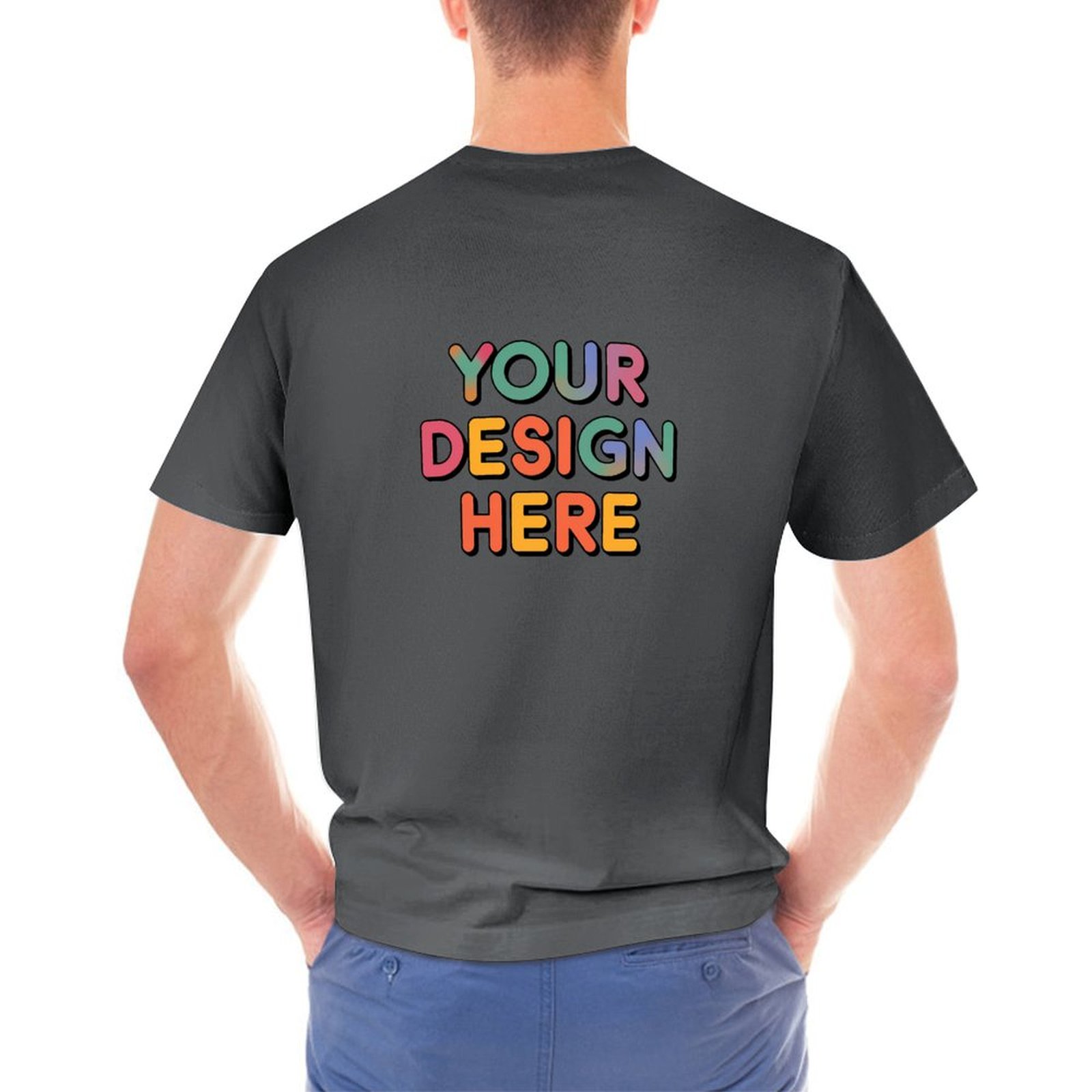 Customized Men’s Gildan T-Shirt Back Print in Pure Cotton