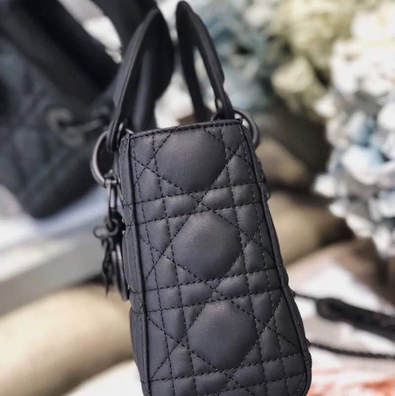 Dior Mini Lady Dr Bag Pure-Black/Pink/Grey