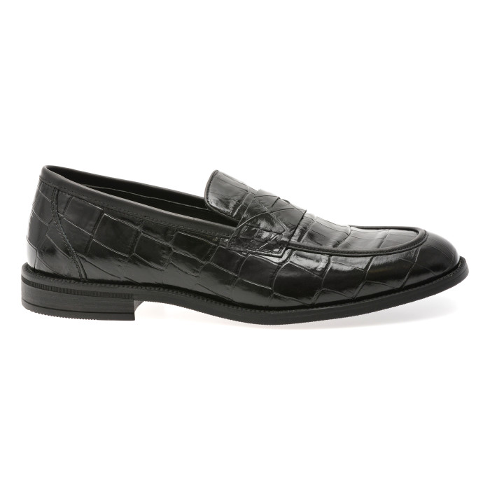 Mocasini BITE THE BULLET negri, 2822, din piele croco