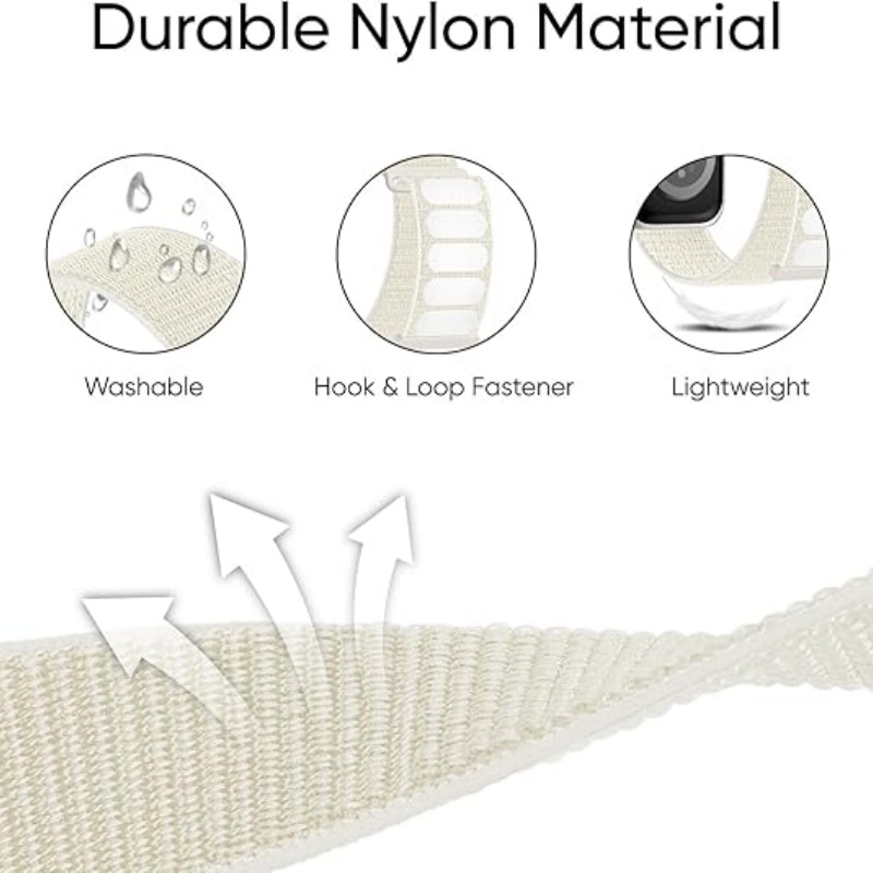 STRAPTIQUE 6 Pack Sport Nylon Loop Band Compatible with Apple Watch Band