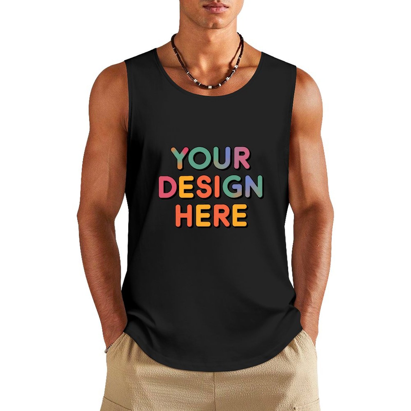 Personalized Custom Men’s 100% Cotton Sleeveless Vest