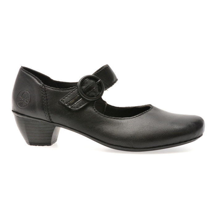 Pantofi RIEKER negri, 41756, din piele naturala